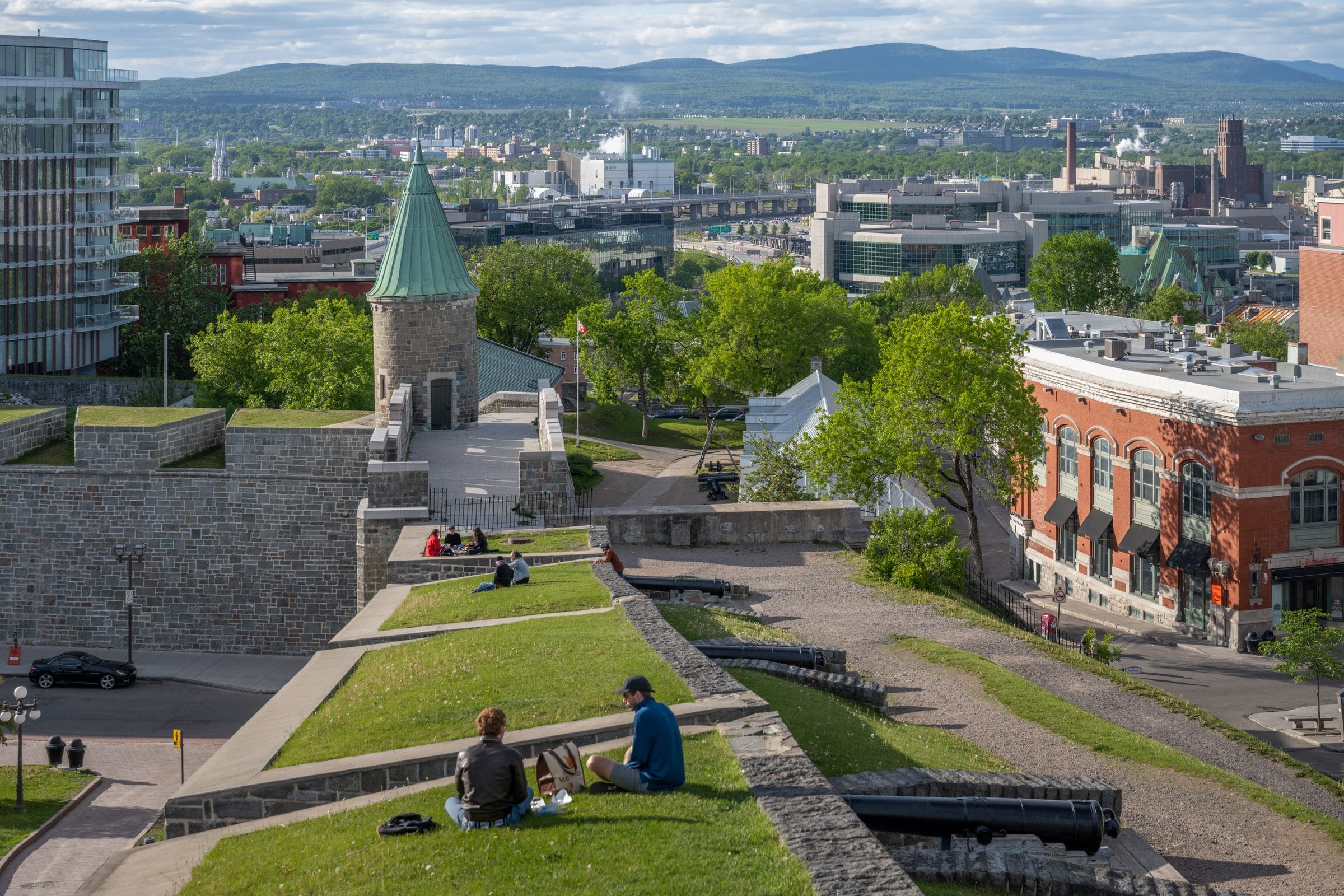 Old Quebec city walls and historic streets